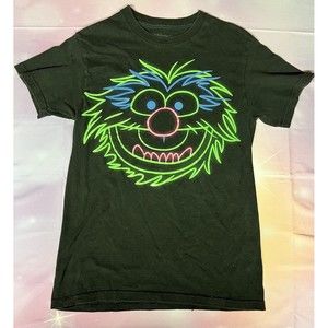 ANIMAL Old-School Dayglo Muppets Small T Shirt Drummer Dr. Teeth Neon Rock
